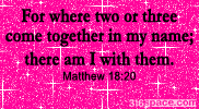 Matthew 18:20 Glitter Comment (Pink)