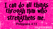 Philippians 4:13 Glitter Comment (Pink)