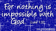 Luke 1:37 Comment Glitter (Blue)