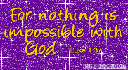 Luke 1:37 Comment Glitter (Purple)