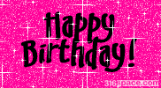 Happy Birthday Glitter Comment (Pink)