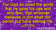 John 3:16 Glitter Comment (Purple)