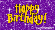 Happy Birthday Glitter Comment (Purple)