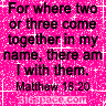Matthew 18:20 Glitter Icon (Pink)