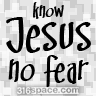 Know Jesus No Fear Icon (Gray)