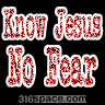 Know Jesus No Fear Icon (Red)